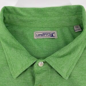Westport Lifestyle‎ Mens 3X Green Heather Short Sleeve Polo Shirt 100% Polyester